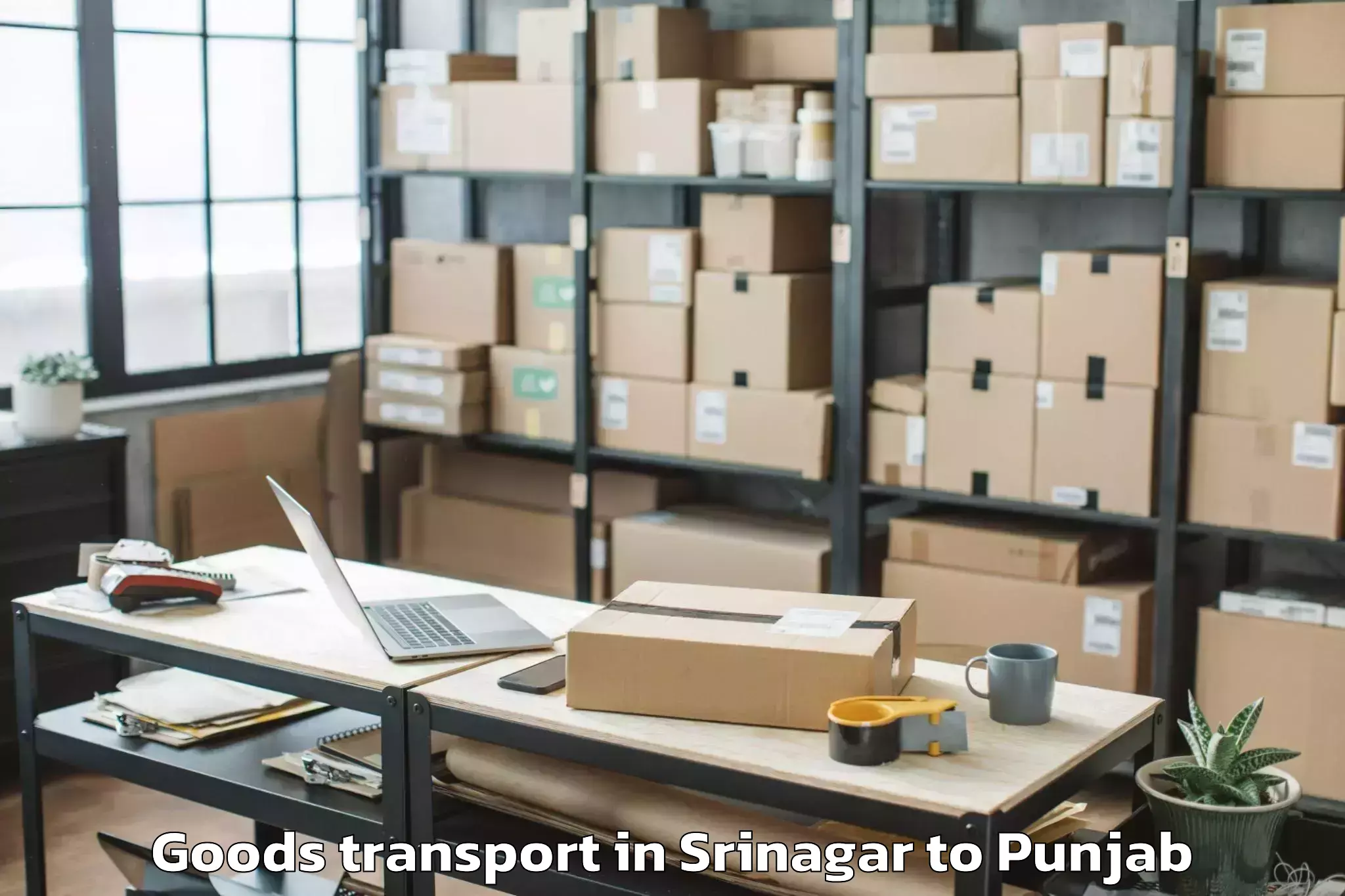 Srinagar to Pathankot Goods Transport Booking